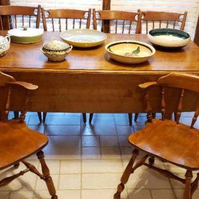 Ethan Allen by Baumritter Drop Leaf Kitchen table with 6 chairs