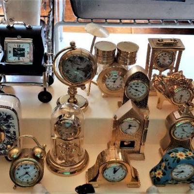 Mini clock collection: Timex, Hilton, Geneva, Perini, West Clock, Chaz, Xanadu