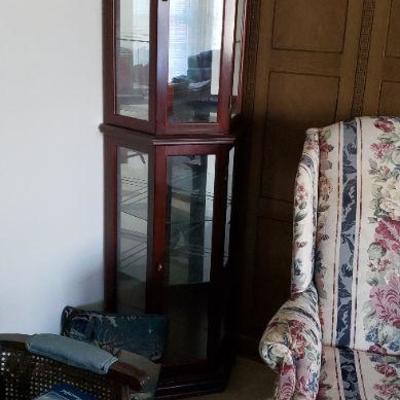 Corner Lighted Etagere