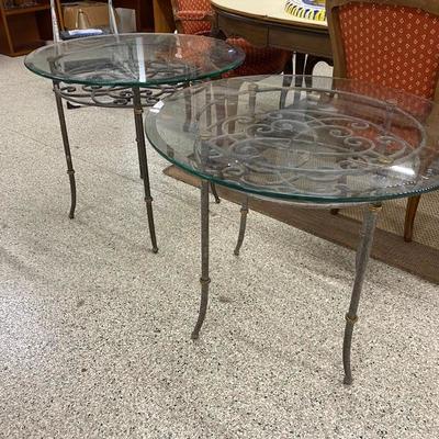 How about a pair of glass over iron tables just $30 for the pair! ($75 originally ea) 