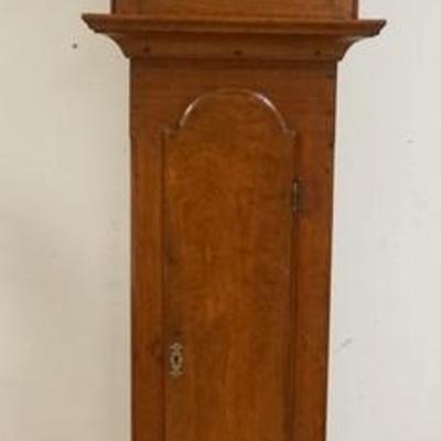 1101	TALL CASE CLOCK W/HAND PAINTED WOODEN FACE, 90 IN HIGH
