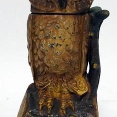 1228	BOOK OF KNOWLEDGE MECHANICAL OWL BANK,  7 1/2 IN HIGH
