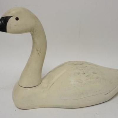 1098	CARVED & PAINTED WOODEN SWAN, 20 1/2 IN LONG
