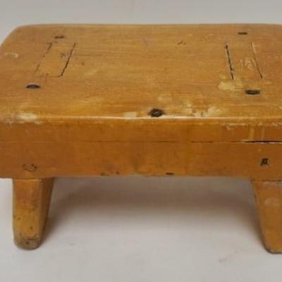 1074	ANTIQUE STOOL-MORTISED, SQUARE NAILS, 12 1/2 IN X 7 3/4 IN X 7 IN HIGH

