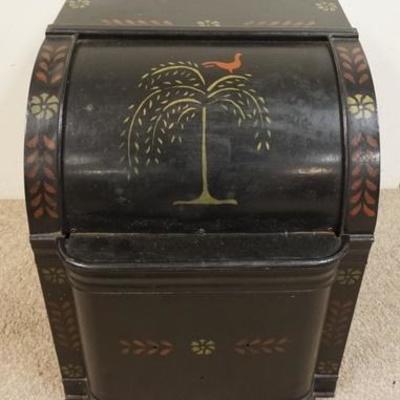 1167	STENCIL DECORATED COUNTRY STORE BIN, 17 IN X 18 IN X 22 IN HIGH
