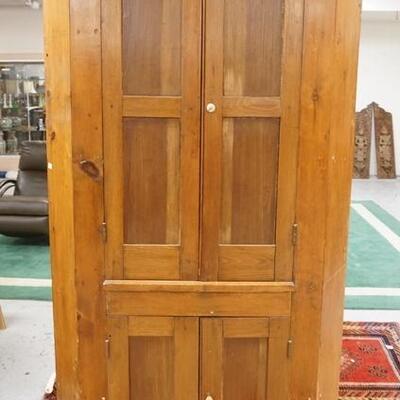 1221	ANTIQUE CORNER CUPBOARD W/4 BLIND DOORS
