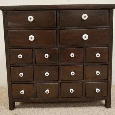 1010	`MINIATURE COUNTRY 16 DRAWER CABINET, 20 IN HIGH X 20 1/2 IN WIDE X 10 IN DEEP
