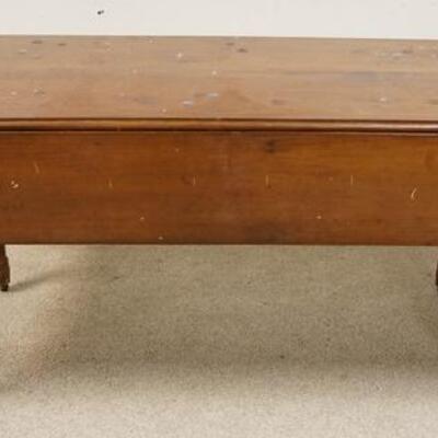 1208	ANTIQUE PINE HARVEST TABLE W/BREAD BOARD ENDS, 6 FT LONG
