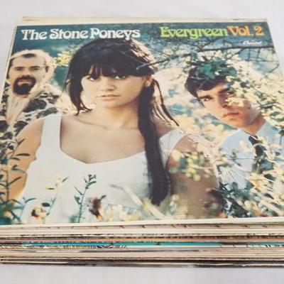 1045	LOT OF 22 ROCK ALBUMS; THE STONE PONEYS SELF TITLED,  THE STONE PONEYS EVERGREEN VOL. 2 (TWO COPIES ONE IS STEREO ONE IS MONO) TEN...