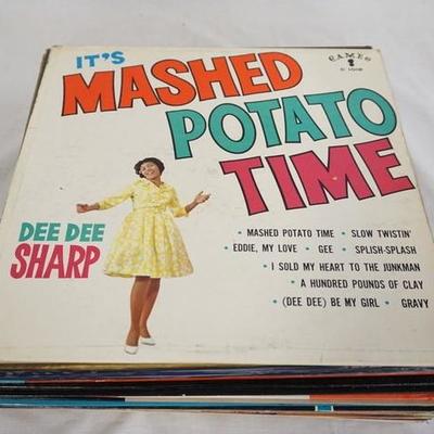 1068	LOT OF 26 R & B ALBUMS; IT'S MASHED POTATO TIME DEE DEE SHARP, MURRAY & THE K'S GREATEST HOLIDAY SHOW, MARTHA & THE VANDALLA...
