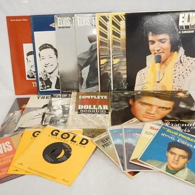 1049	LOT OF 12 ELVIS PRESLEY ALBUMS, THREE 45S & FIVE EPS. THE ALBUMS ARE; THE COMPLETE MILLION DOLLAR SESSION (DOUBLE LP) HISTORICAL...