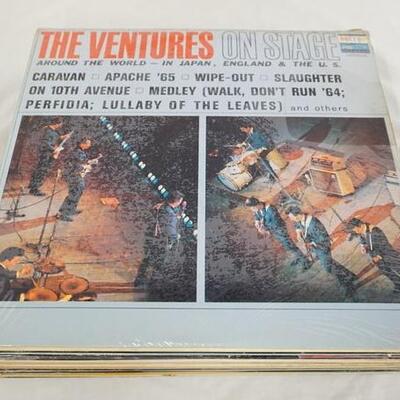 1096	LOT OF 25 VENTURES ALBUMS; THE VENTURES ON STAGE (TWO COPIES ONE IS STEREO) LET'S GO! WHERE THE ACTION IS (TWO COPIES ONE IS STEREO)...