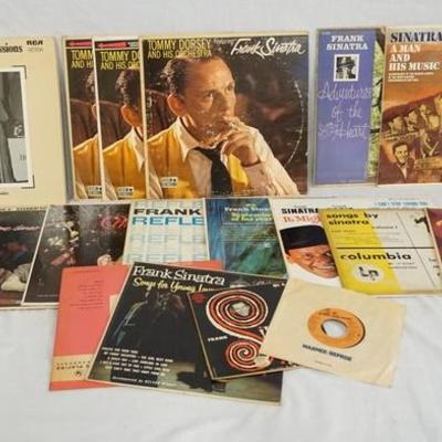 1027	LOT OF FRANK SINATRA 14 FRANK SINATRA ALBUMS A SIX RECORD BOX SET INCLUDING A BOOK PLUS 1 45 & EP. ALBUMS ARE; SWING EASY (10 IN LP)...