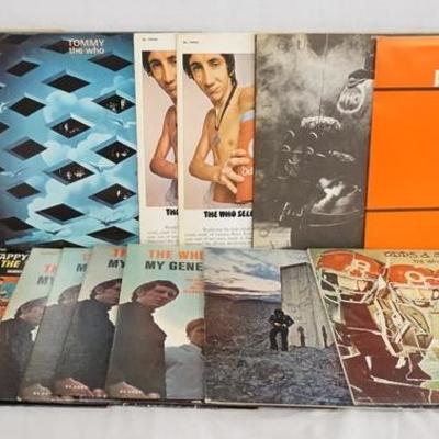 1041	LOT OF 13 THE WHO ALBUMS; WHO'S NEXT, HAPPY JACK, THE WHO SINGS MY GENERATION (FOUR COPIES ONE IS STEREO THREE ARE MONO) LIVE AT...