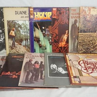 1048	LOT OF 11 ALLMAN BROTHERS ALBUMS; HOUR GLASS POWER OF LOVE, ENLIGHTENED ROGUE, IDLE WILD SOUTH, SELF TITLED ( THREE COPIES)...