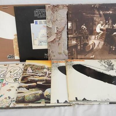 1016	LOT OF NINE LED ZEPPELIN ALBUMS; LED ZEPPELIN III (TWO COPIES ONE IS ATLANTIC SD 7201 THE OTHER IS ATLANTIC DE LUX 2401 002) LED...