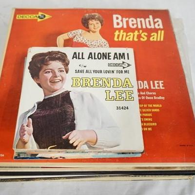 1063	LOT OF 16 BRENDA LEE/RICK NELSON ALBUMS PLUS 11 BRENDA LEE 45S W/ PICTURE SLEEVES. THE BRENDA LEE ALBUMS ARE; EMOTIONS, ALL ALONE AM...