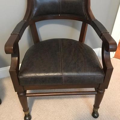 Leather office chair on wheels $120