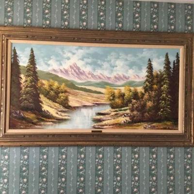 E. Neuhold Oil Painting in a Beautiful Frame