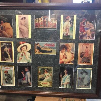 https://www.ebay.com/itm/124347201386	LAR0016 Coca Cola advertising Framed Collage of  pictures of Women (Vintage)   Wood Frame Artist...