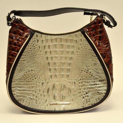 Brahmin croc-embossed handbag
