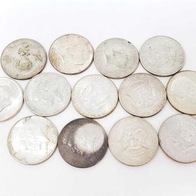 2644	

13 Silver Kennedy Half Dollars, 150.2g
Weighs Approx 150.2g