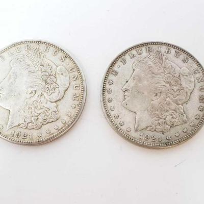 2554	

1921-S And 1921-D Morgan Silver Dollars
San Francisco And Denver Mint
