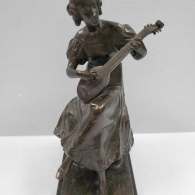 236	

Female Musician Bronze Sculpture By K Hackstockwien
Measures Approx: 5