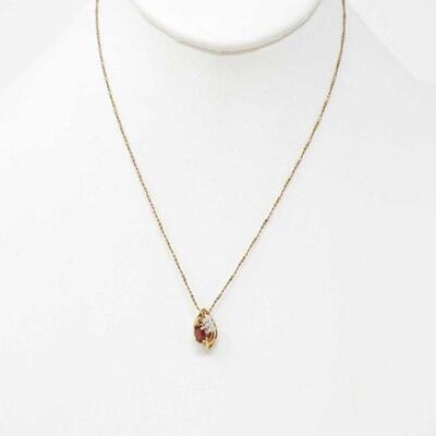 
#2286 â€¢ Gold Filled Chain W 10k Gold And Diamond Pendant ,weighs approx  2.3g