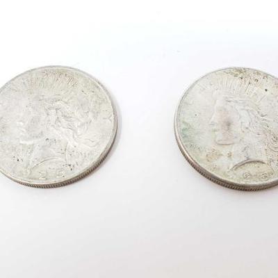 2618	

2 1925 Silver Peace Dollars
Philadelphia Mint