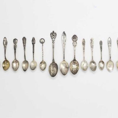 14 Collectible Sterling Silver Spoons, 169.6g
Weighs Approx 169.6g