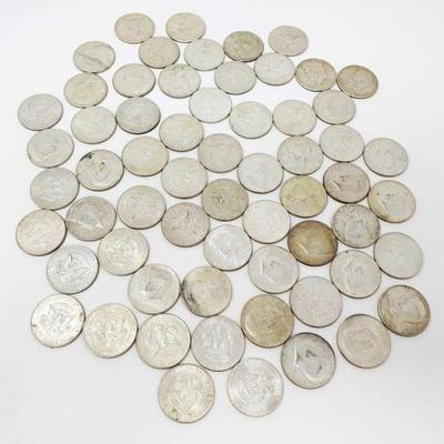 2670	

Approx 60 40% Silver Kennedy Half Dollars , 712.5g
Weighs Approx 712.5g 40% Silver