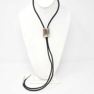 2134	

Sterling Silver With Semi Precious Stone Bolo Tie, 24.5g
Weighs Approx 24.5g