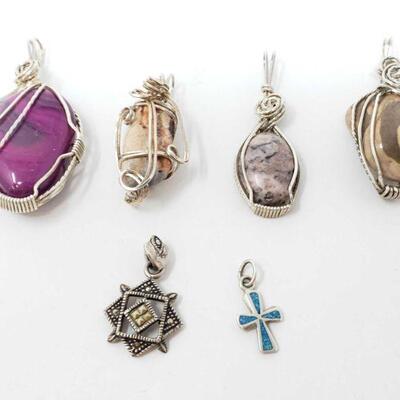 
#2328 â€¢ 6 Sterling Silver Pendants, 48g