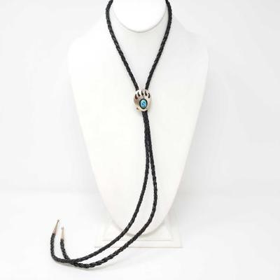 2136	

Sterling Silver With Semi Precious Stone Bolo Tie, 23.9g
Weighs Approx 23.9g