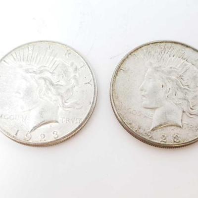 2610	

2 1923-S Silver Peace Dollars
San Francisco Mint
