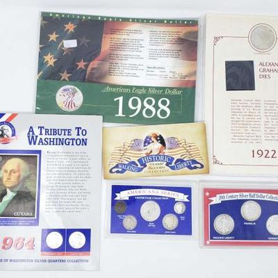 2742	

US Coin Collections
Walking Liberty Stamp And Coin Collection, Yesteryear Collection, 20th Century Silver Half Dollar Collection,...