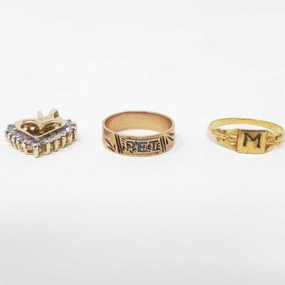 #2284 â€¢ 10k Baby Rings And Pendants, 2g approx 2g