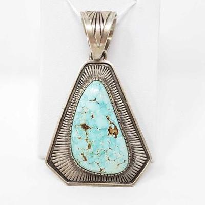 2082	

Benny Ramone Vintage Nevada Turquoise Deep Etch Sterling Silver Pendant Stone, 58.7g
Weighs Approx 58.7g
Genuine Nevada Turquoise...