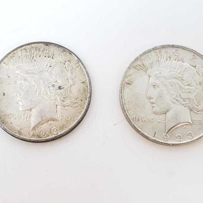 2608	

1923 And 1923-D Silver Peace Dollars
Philadelphia And Denver Mint