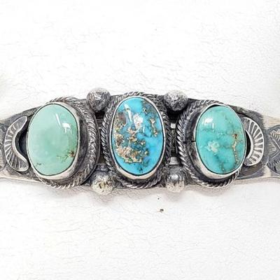 2034	

Raymond Beard Nevada Sterling Silver Turquoise Cuff Bracelet, 38.3g
Weighs Approx 38.3g
Genuine Nevada Turquoise 
Navajo Native...