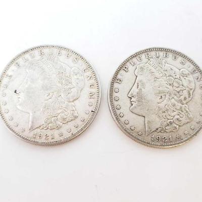 2560	

2 1921-S Morgan Silver Dollars
San Francisco Mint