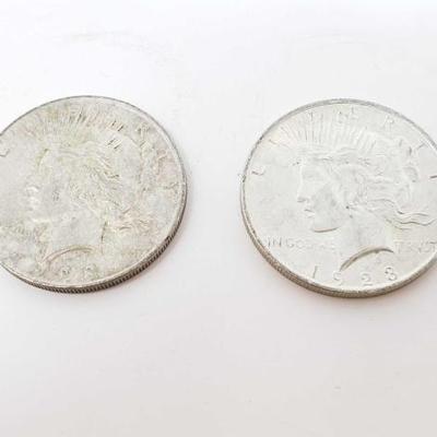 2612	

2 1923 Silver Peace Dollars
Philadelphia Mint