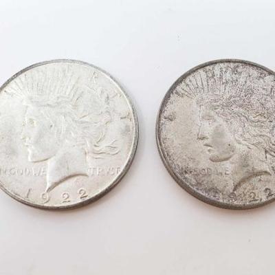 2584	

2 1922-D Silver Peace Dollars
Denver Mint