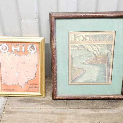 7088	

2 Vintage Framed Artworks
Measurements Range Approx 19"x23" - 13"x16"