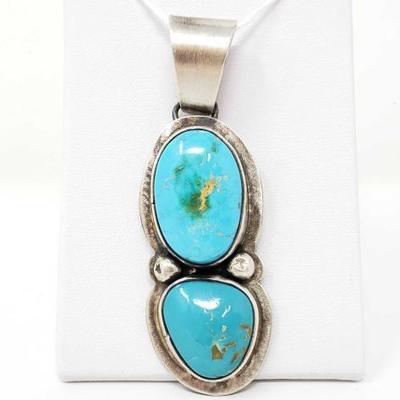 2066	
Boyd Ashley Kingman Turquoise Sterling Silver Pendant, 27.3g
Weighs Approx 23.7g
Genuine Kingman Turquoise 
Navajo Native American...