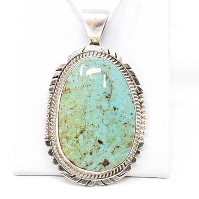2078	

P. Skeets Turquoise Sterling Silver Pendant, 28g
Weighs Approx 28g
Genuine Turquoise 
Navajo Native American Southwest Indian...