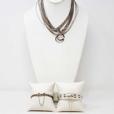 
#2310 â€¢ 5 Sterling Silver Chains And 2 Bracelets, 165.6g