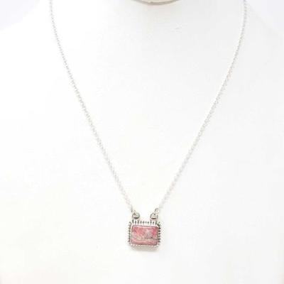 2130	

Paul Livingston Rhodochrosite Sterling Silver Necklace, 7.3g
Weighs Approx 7.3g
Measures Approx 18