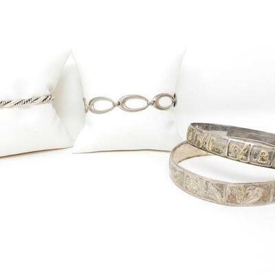 #2326 â€¢ 4 Sterling Silver Bracelets, 98.2g